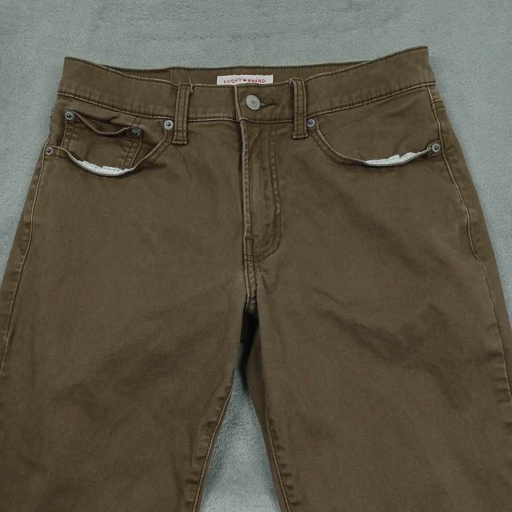 Lucky Brand Jeans Mens 29x30 Brown Denim Slim Straight 121 Preppy Modern - Picture 2 of 9